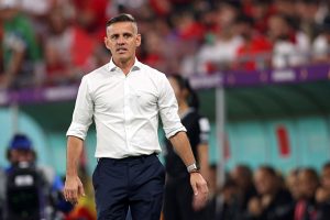 CanMNT Head Coach John Herdman Looks On At Al Thumama Stadium