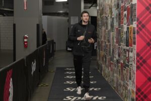 Dec 21, 2023; Portland, Oregon, USA; Washington Wizards power forward Danilo Gallinari (88) arrives to the arena prior to the game against the Portland Trail Blazers at Moda Center. Mandatory Credit: Soobum Im-USA TODAY Sports